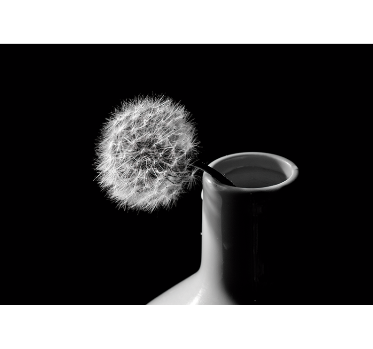 Rullgardin vardagsrum maskros i kruka - Tenstickers