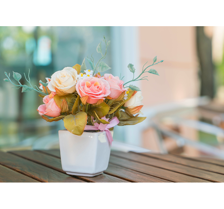 Rullgardin vardagsrum rosor på bordet - Tenstickers