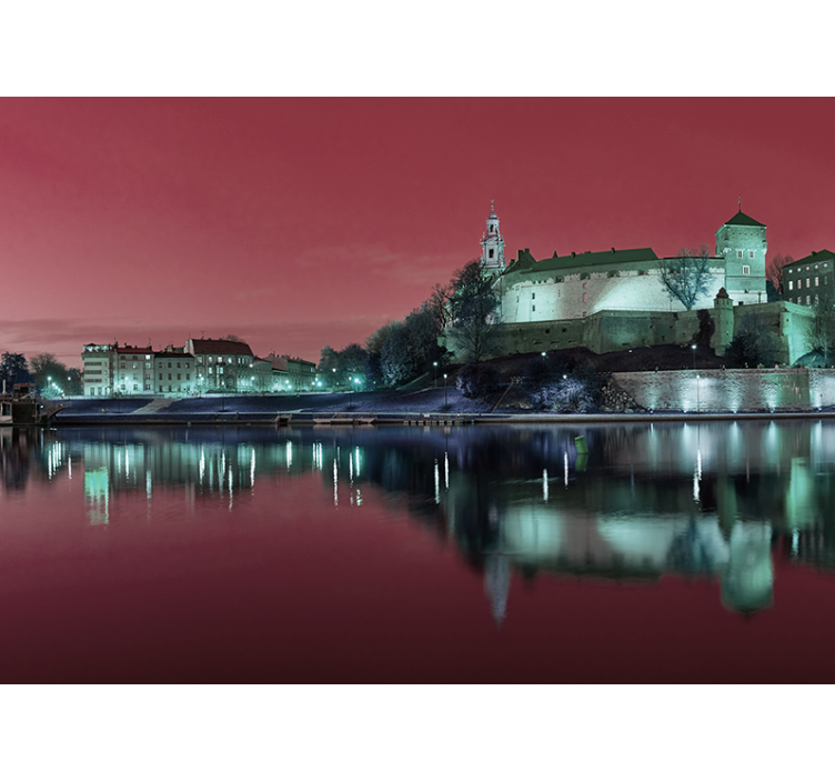 Rullgardin vardagsrum krakow vid solnedgång - Tenstickers