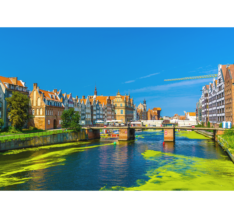 Rullgardin vardagsrum utsikt över gdańsk centrum - Tenstickers