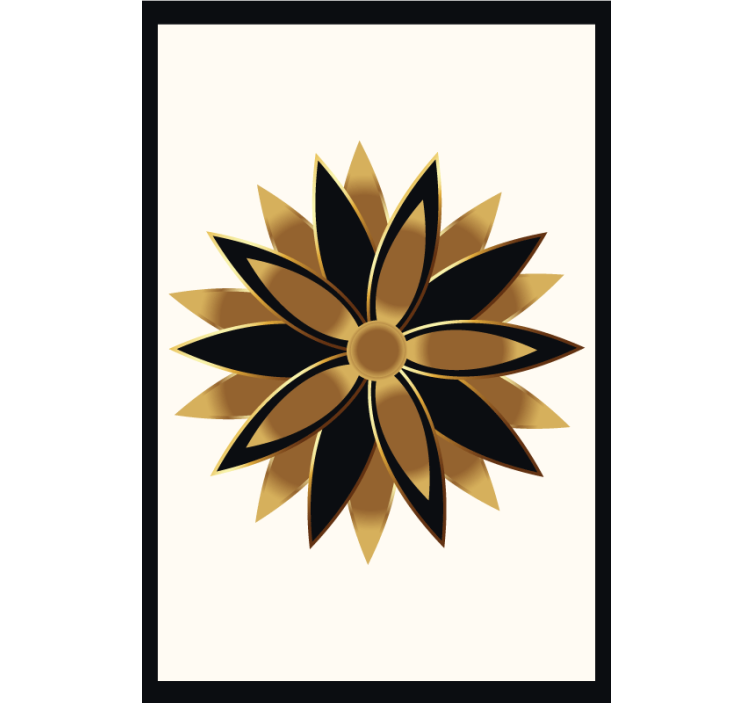 Rullgardin vardagsrum gyldna blommor - Tenstickers