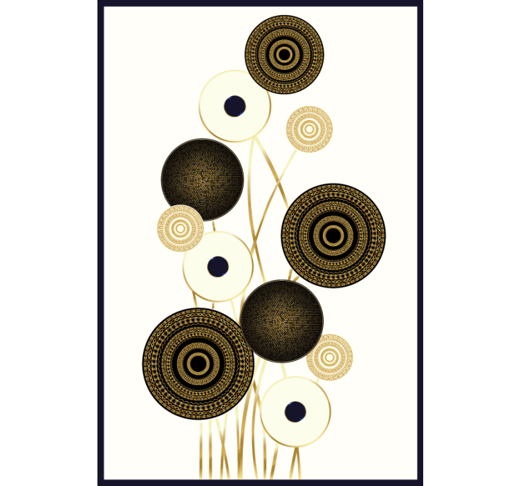 Rullgardin vardagsrum cirkel glamour dekoration - Tenstickers