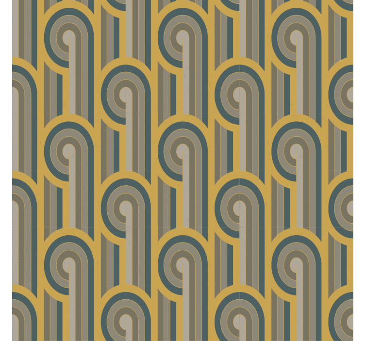 Rullgardin vardagsrum geometriska former i art deco stil - Tenstickers