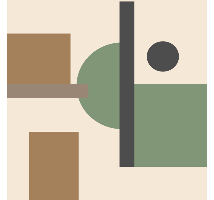 Rullgardin vardagsrum i naturliga färger geometrisk konst - Tenstickers