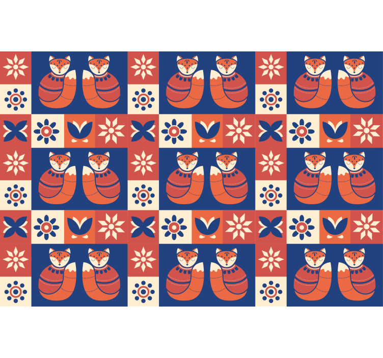 Rullgardin vardagsrum färgglad traditionell djurmönster - Tenstickers