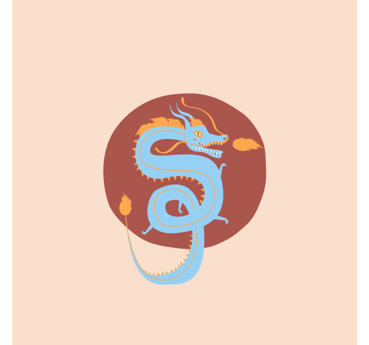 Rullgardin vardagsrum ljusblå drake - Tenstickers