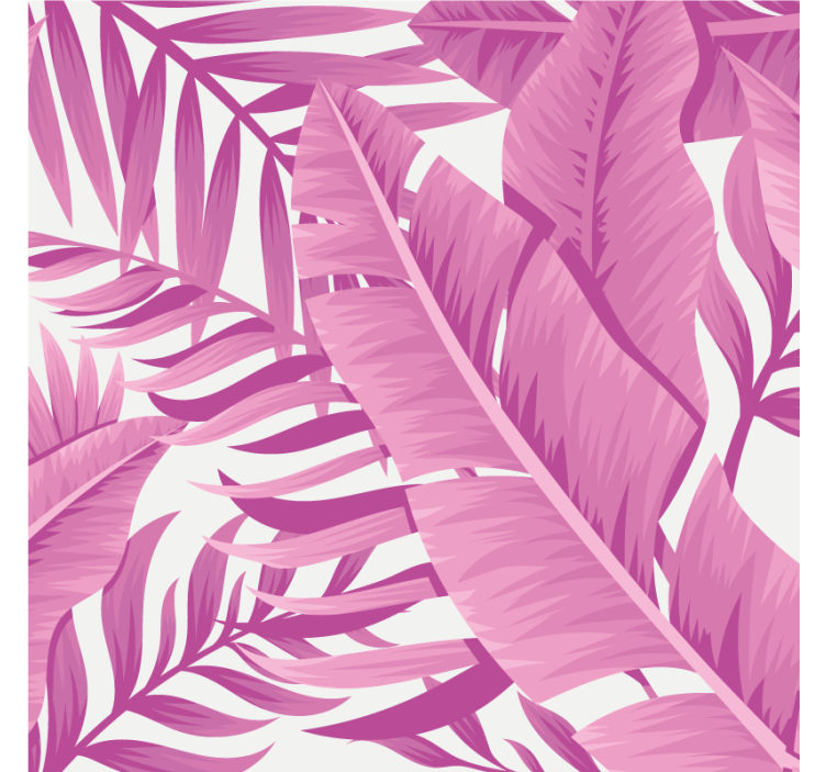 Rullgardin vardagsrum tropiska rosa palmblad - Tenstickers