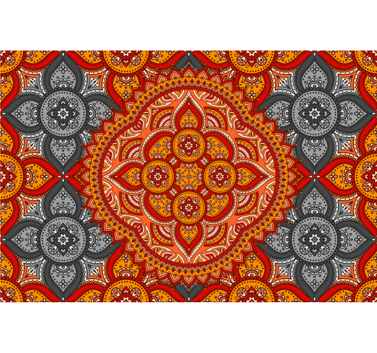 Rullgardin vardagsrum mandala konst av henna - Tenstickers