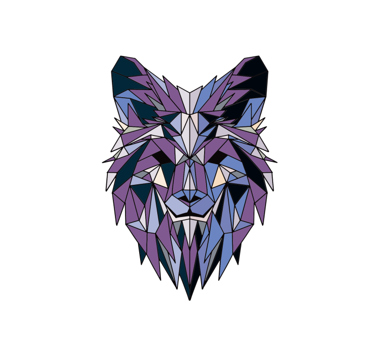 Rullgardin vardagsrum geometrisk varg - Tenstickers