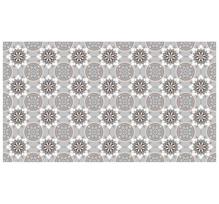 Rullgardin grå golvblommat tile - Tenstickers