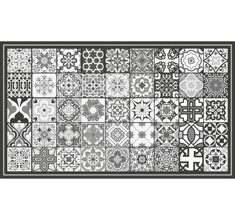 Rullgardin grå mörkgrå rustik mosaikmönster - Tenstickers
