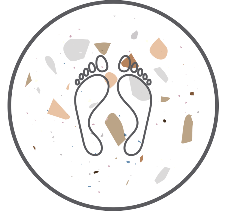 Vit rullgardin med terrazzo fotavtryck - Tenstickers