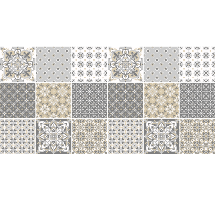 Rullgardin beige marockanskt kakelmotiv - Tenstickers