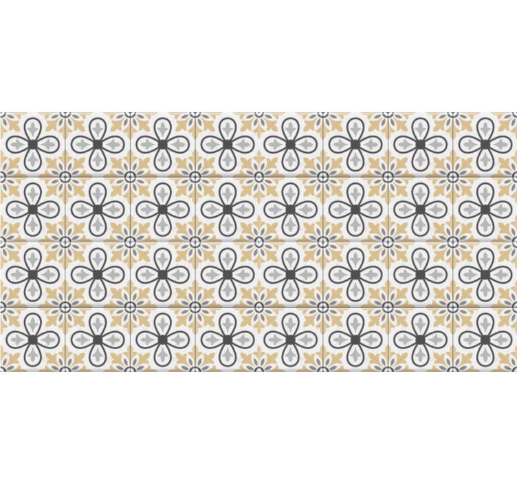 Rullgardin beige köksretroplattor - Tenstickers