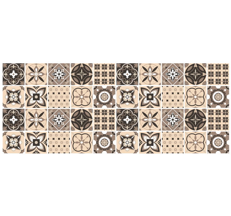 Rullgardin beige geometriskt mönster - Tenstickers
