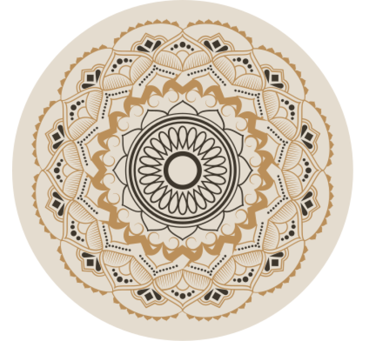 Rullgardin beige mandala cirkeldesign - Tenstickers