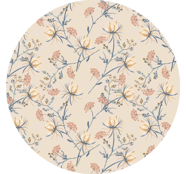 Rullgardin beige botanisk blomsterdesign - Tenstickers