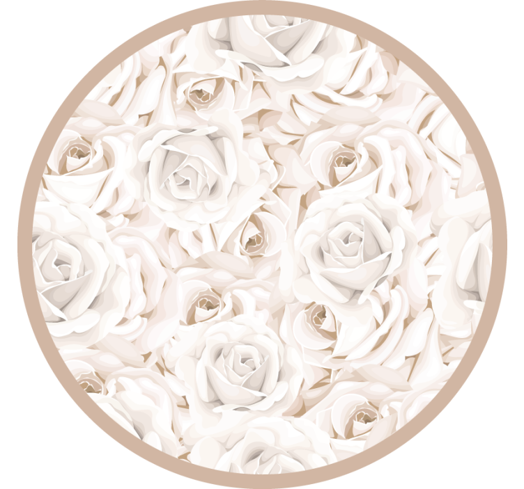Rullgardin beige eleganta vita rosor - Tenstickers