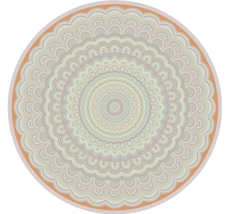Rullgardin beige cirkulär mandala - Tenstickers