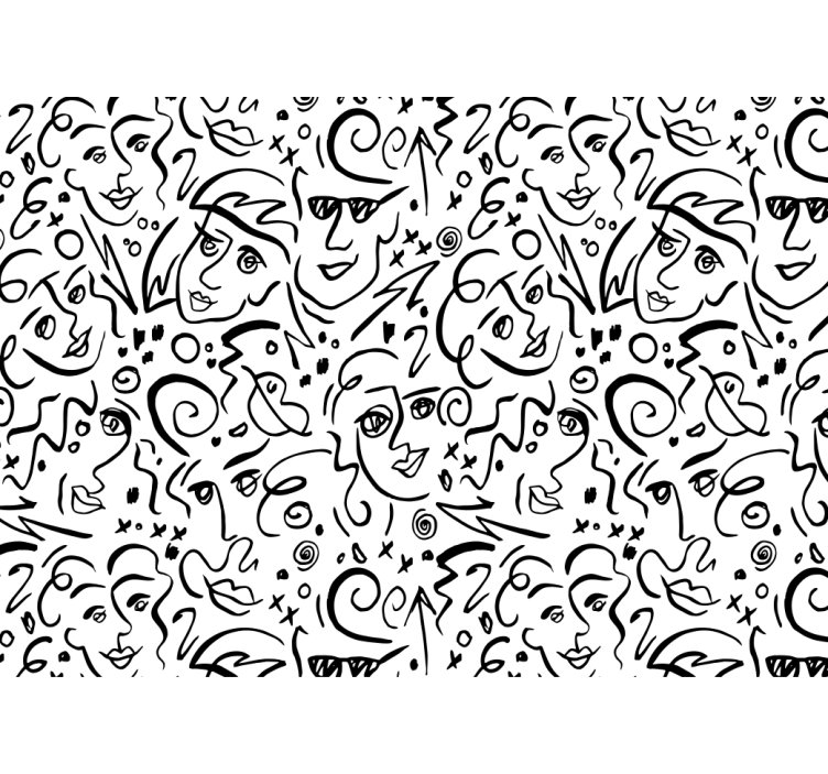 Vit rullgardin svart och vit graffiti konst - Tenstickers
