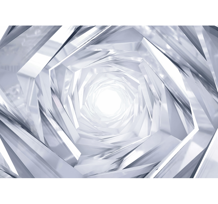Vit rullgardin abstrakt geometrisk tunnel - Tenstickers