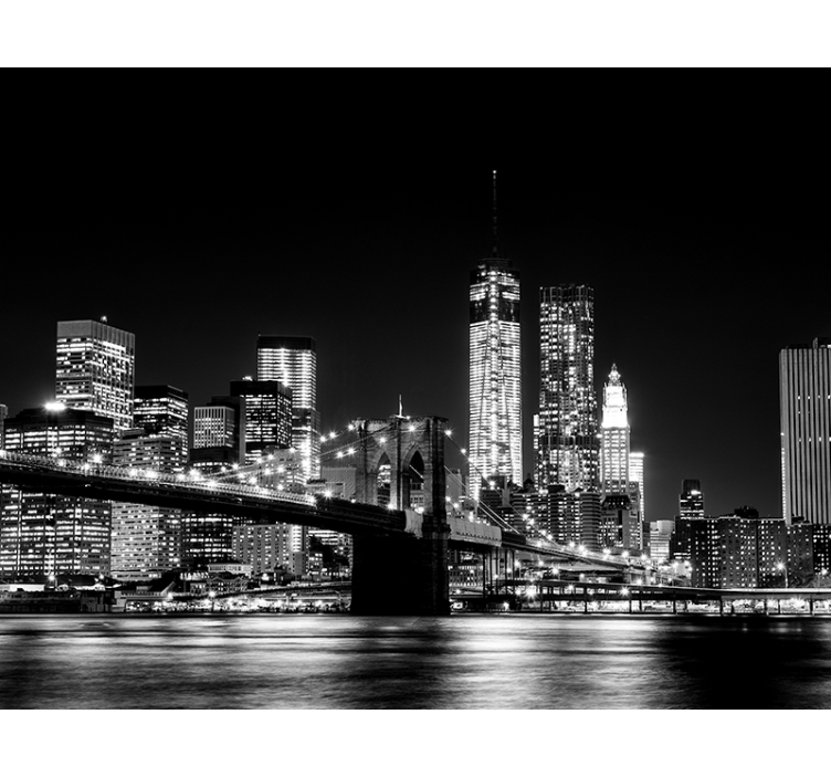 Rullgardin grå fototapet new york east river - Tenstickers
