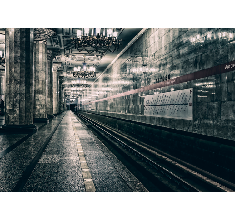 Rullgardin grå metro plattform - Tenstickers