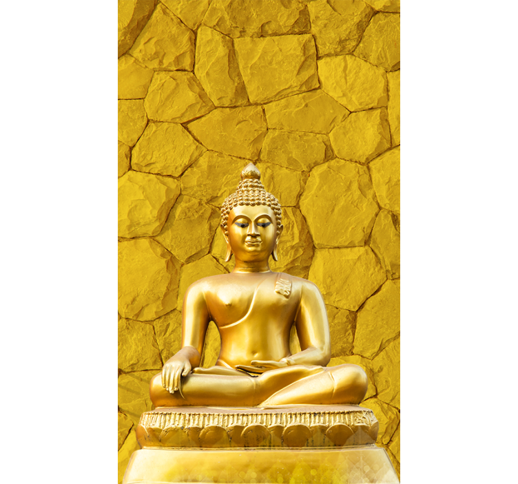 Gyllene buddha zen gul rullgardin - Tenstickers