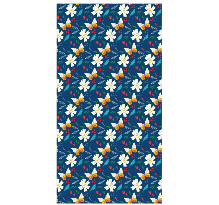 Blommönster design Rullgardin blommor och växter - Tenstickers