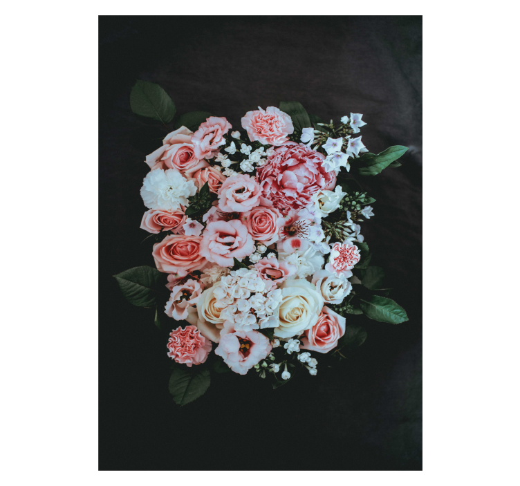 Blommande blomsterarrangemang Rullgardin blommig - Tenstickers