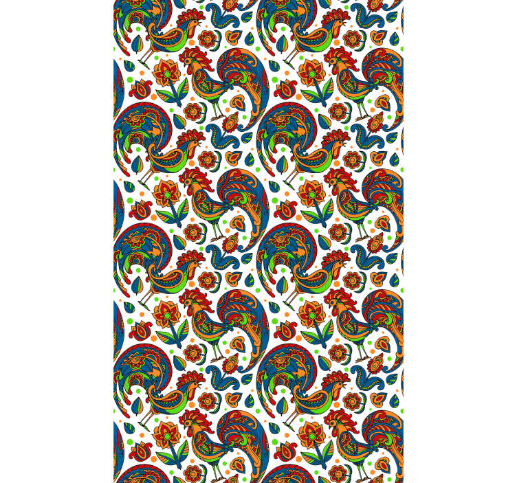 Färgglada kycklingar och polska blomma - Tenstickers