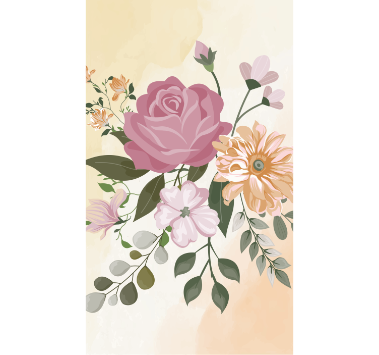 Realistiska blommor och växtRullgardin - Tenstickers