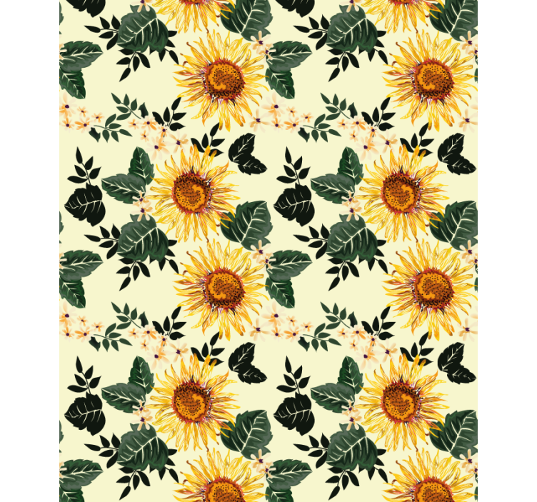 Vintage solros blomma rullgardin - Tenstickers