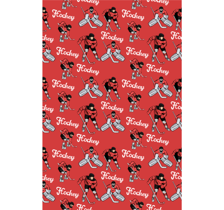 Röda hockeyspelare barn rullgardin - Tenstickers