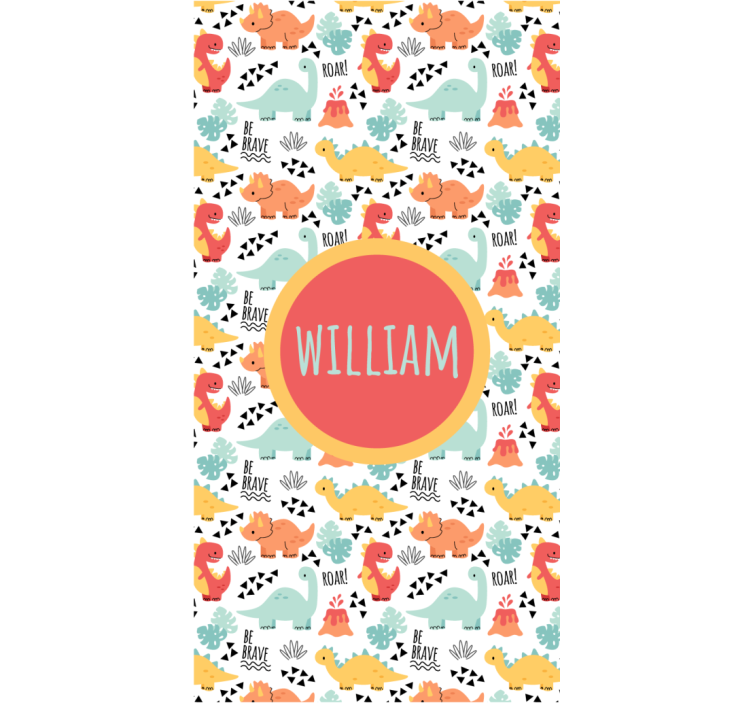 Baby dinosaurier med cirkel namn Rullgardin dinosaurie - Tenstickers