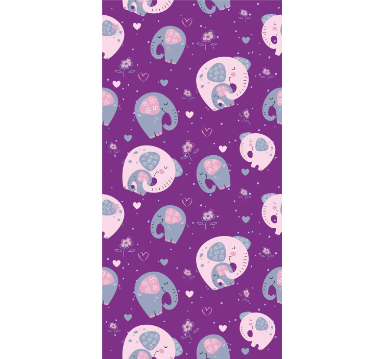 Söt elefant mönster Rullgardin djur - Tenstickers