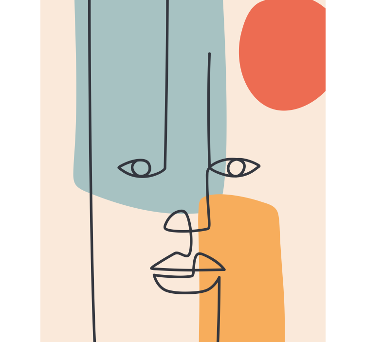 Konstnärlig ritad ansiktsRullgardin målning - Tenstickers