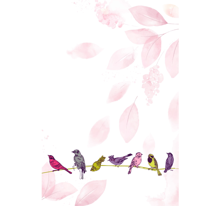 Konstnärlig familj av fåglar sovrummet rullgardin - Tenstickers