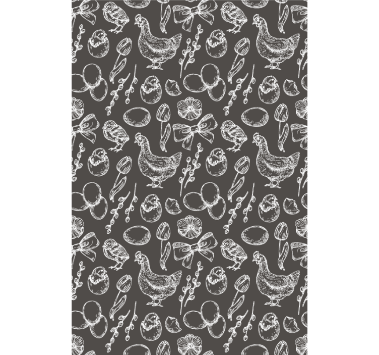 Charmiga kycklingmönster Rullgardin djur - Tenstickers
