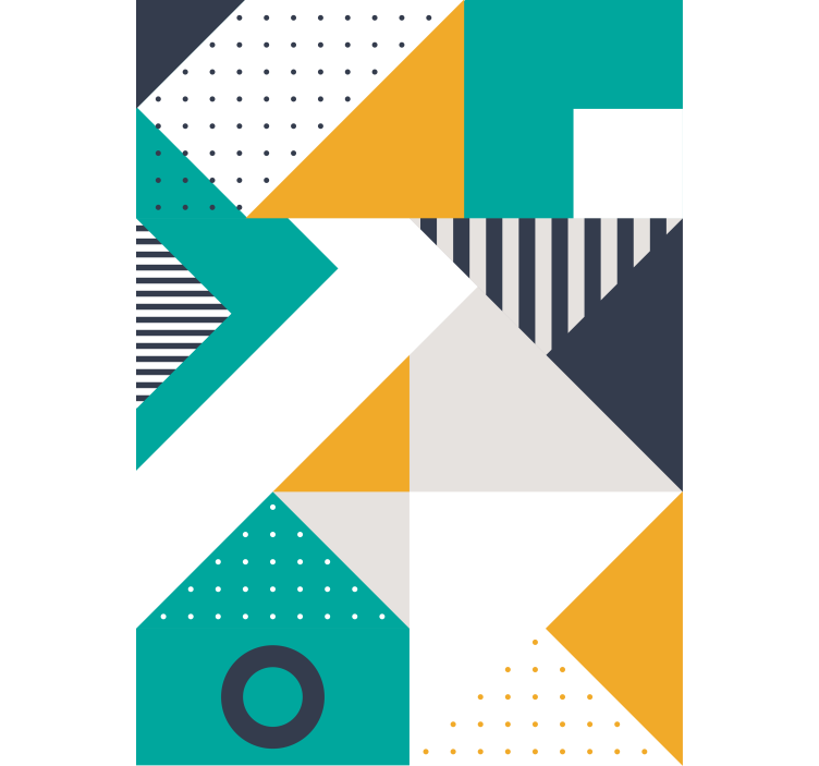 Trianglar geometrisk konst rullgardin målning - Tenstickers