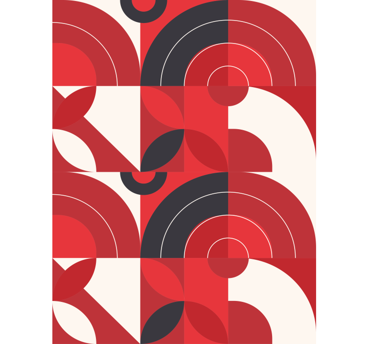 Röd geometrisk konst rullgardin målning - Tenstickers