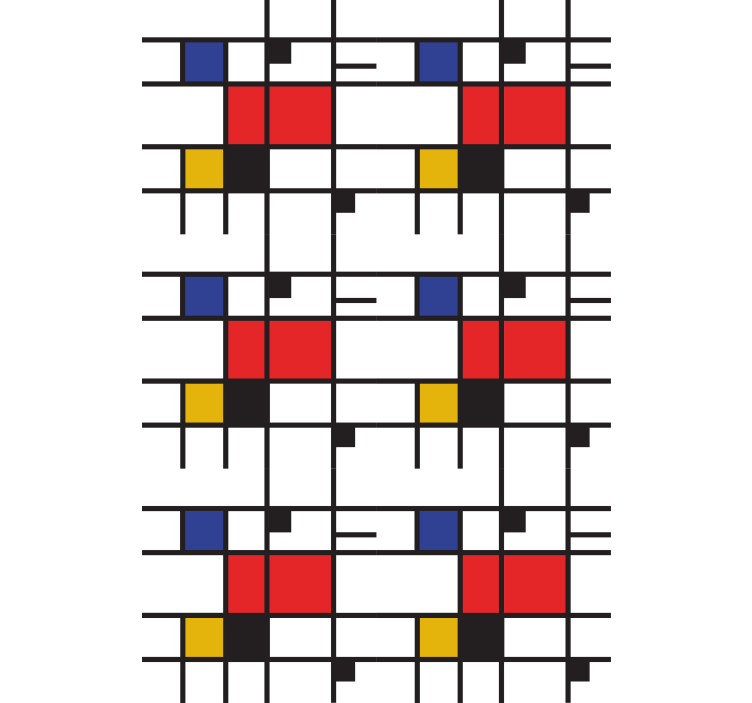 Mondrian geometrisk konst rullgardin målning - Tenstickers