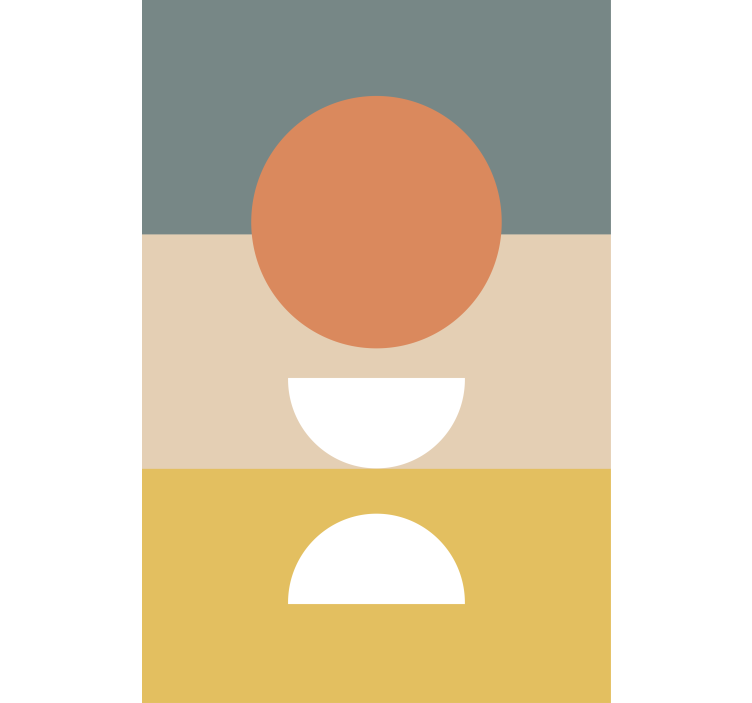 3 randig med cirkelflaggkonst rullgardin målning - Tenstickers