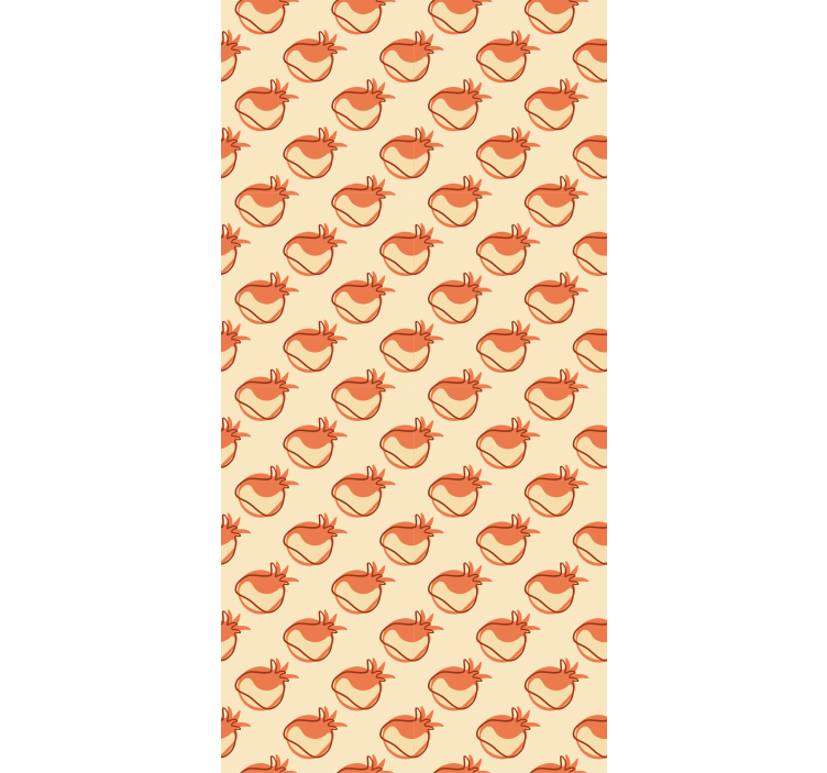 Doodle granatäpple frukt och grönsaker rullgardin - Tenstickers