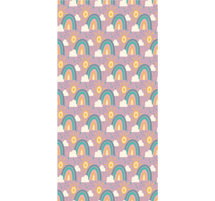 Söta mönster med sol och regnbåge barn rullgardin - Tenstickers