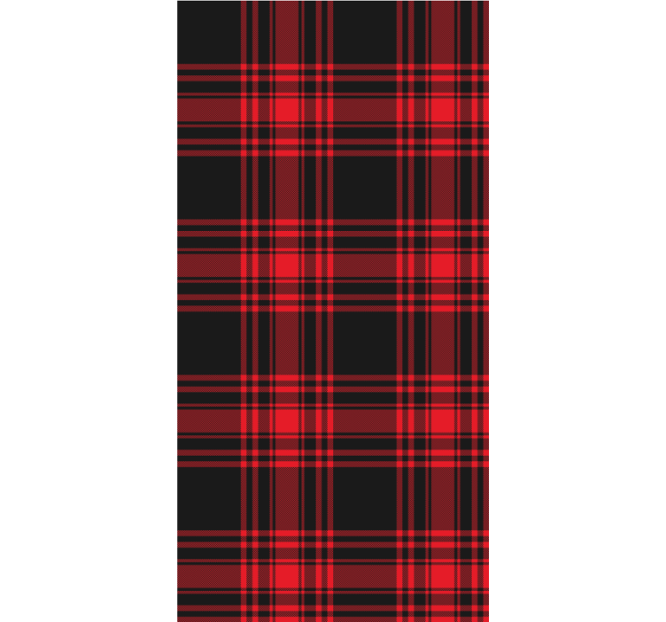 Menzies tartan black red check modern rullgardin - Tenstickers