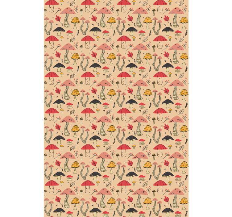 Färgglada eleganta svampar köksgardin - Tenstickers