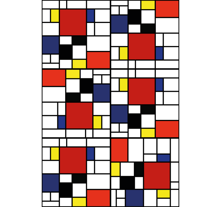 Abstrakt färgblock vardagsrum rullgardin - Tenstickers