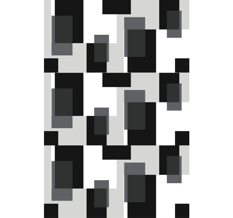 Svartvita färgblock vardagsrumsgardin - Tenstickers