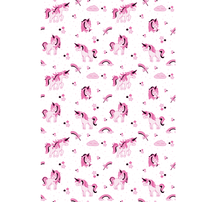 Doodle stil enhörning världen olika djur rullgardin - Tenstickers